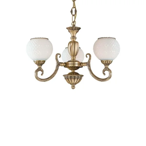 Люстра подвесная  L 8450/3 Reccagni Angelo белая на 3 лампы, основание античное бронза в стиле классический  фото 2